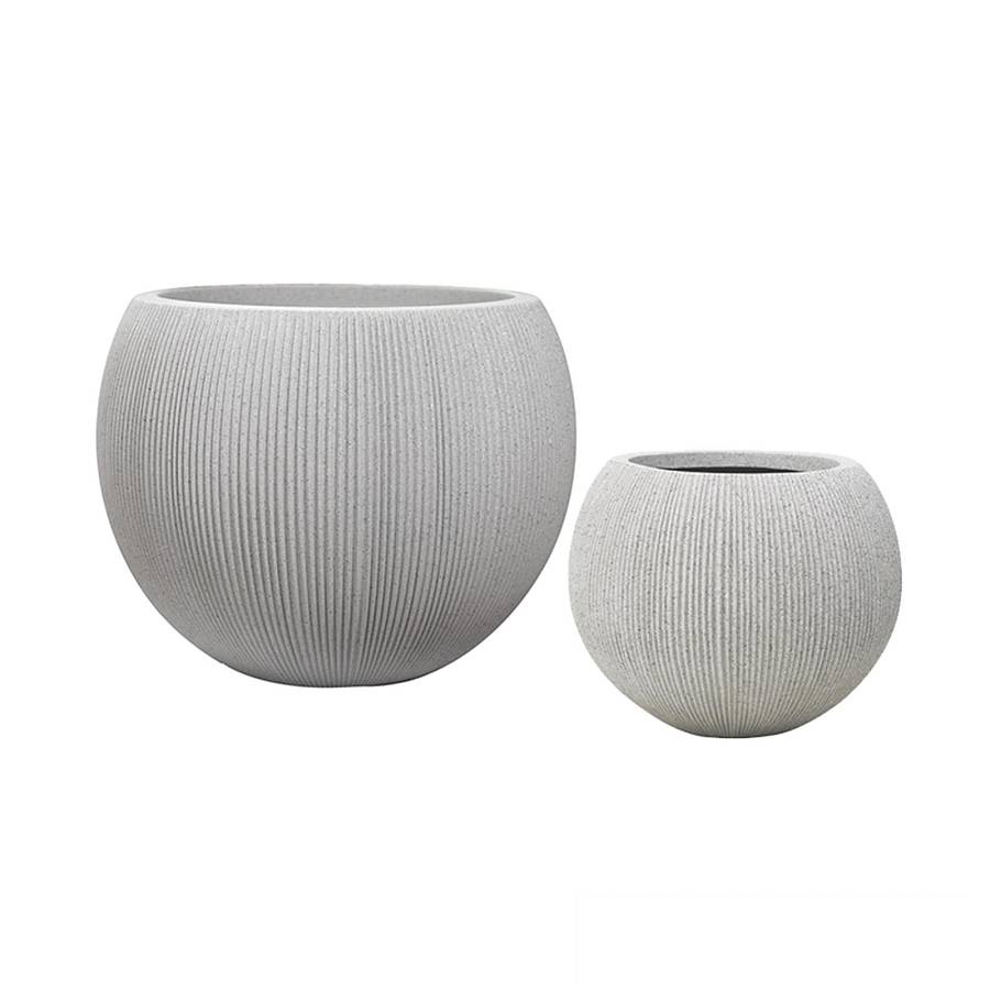 Supergreens Γλάστρα Ρητίνης Στρογγυλή Sand Halo Εκρού S 37x37x30 εκ.