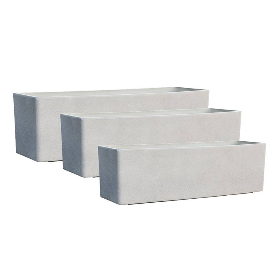 Supergreens Γλάστρα Ρητίνης Ορθογώνια Pure Line Λευκή M 69x22x22 εκ.