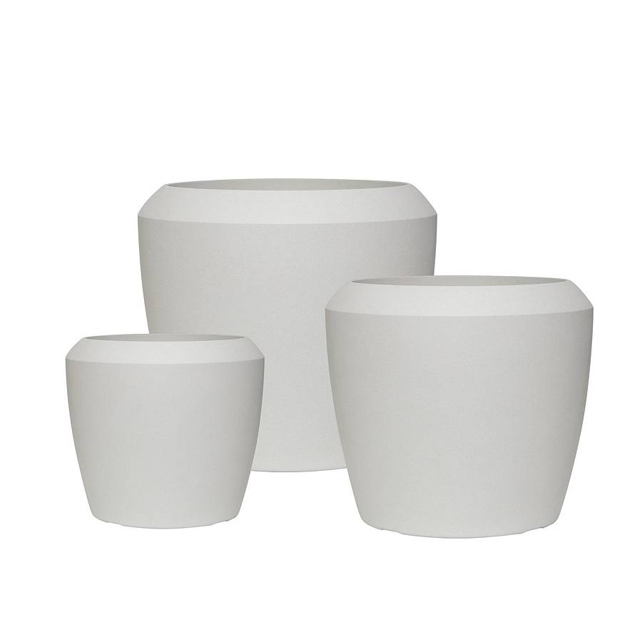 Supergreens Γλάστρα Ρητίνης Κυλινδρική White Core Λευκή M 44x44x39.5 εκ.
