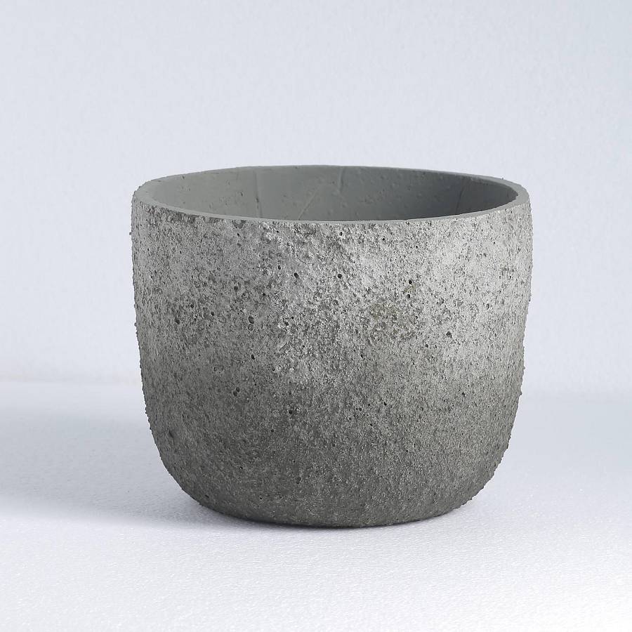Supergreens Γλάστρα Τσιμεντένια Στρογγυλή Rough Γκρί 23x23x20 εκ.